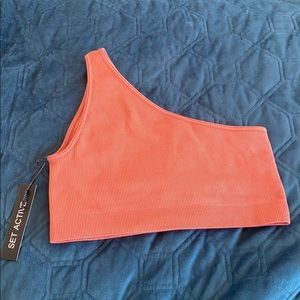 SETactive ribbed one shoulder sports bra